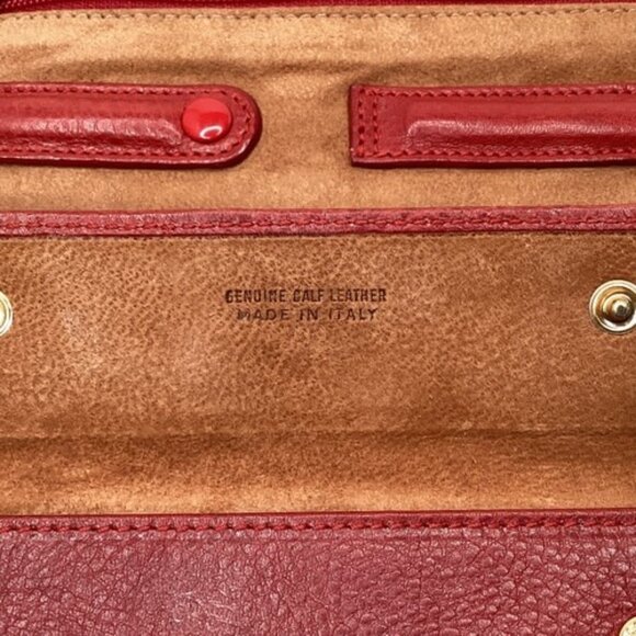 Gigliod'Oro Italian Leather Tri-Fold Wallet Burgundy Oxblood Fold Over Organizer - Picture 5 of 9